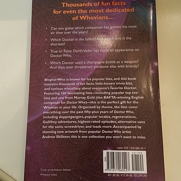 Dr. Who Big Book of Lists - Picture 2 of 4